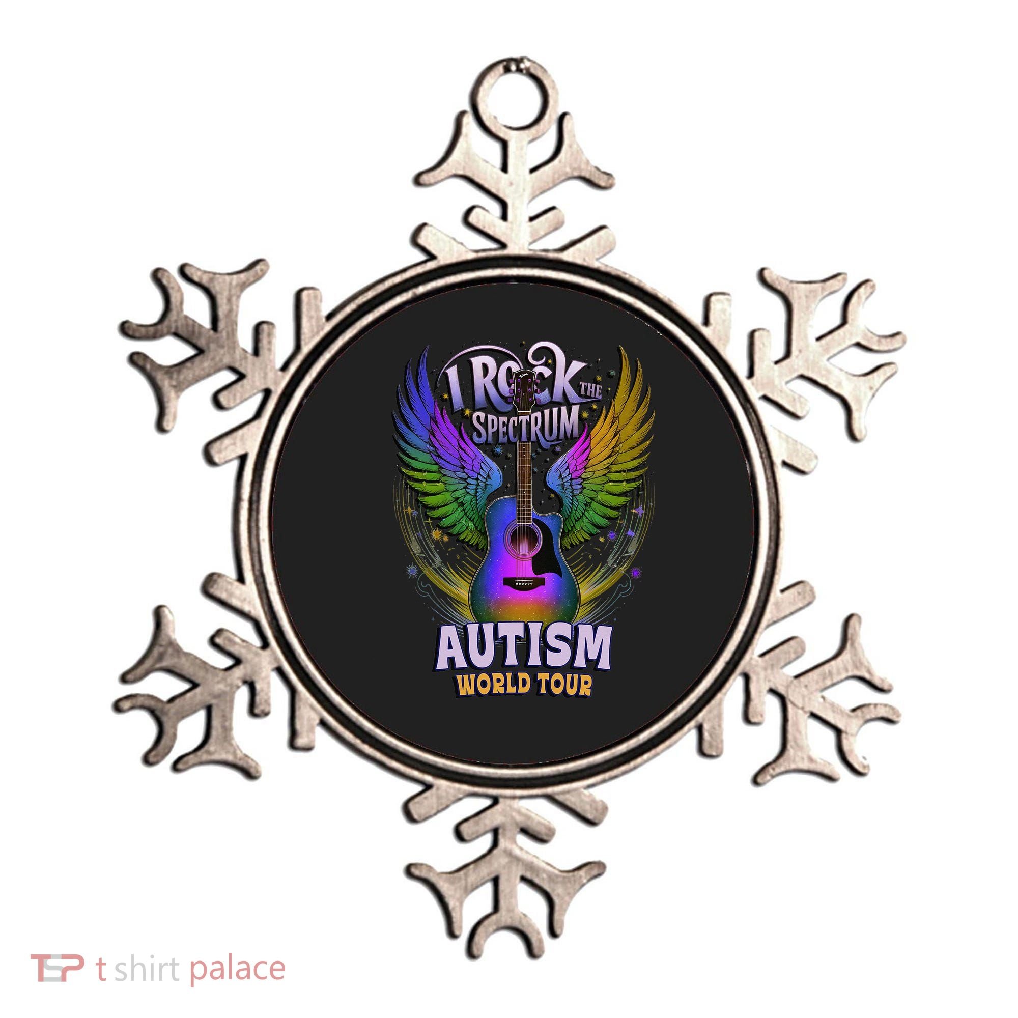 Rockstar I ROCK THE SPECTRUM Autism World Awareness Dad Ornament