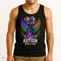 Rockstar I ROCK THE SPECTRUM Autism World Awareness Dad Tank Top thumb 3