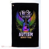 Rockstar I ROCK THE SPECTRUM Autism World Awareness Dad Golf Towel thumb 0