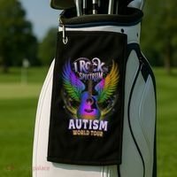 Rockstar I ROCK THE SPECTRUM Autism World Awareness Dad Golf Towel thumb 2