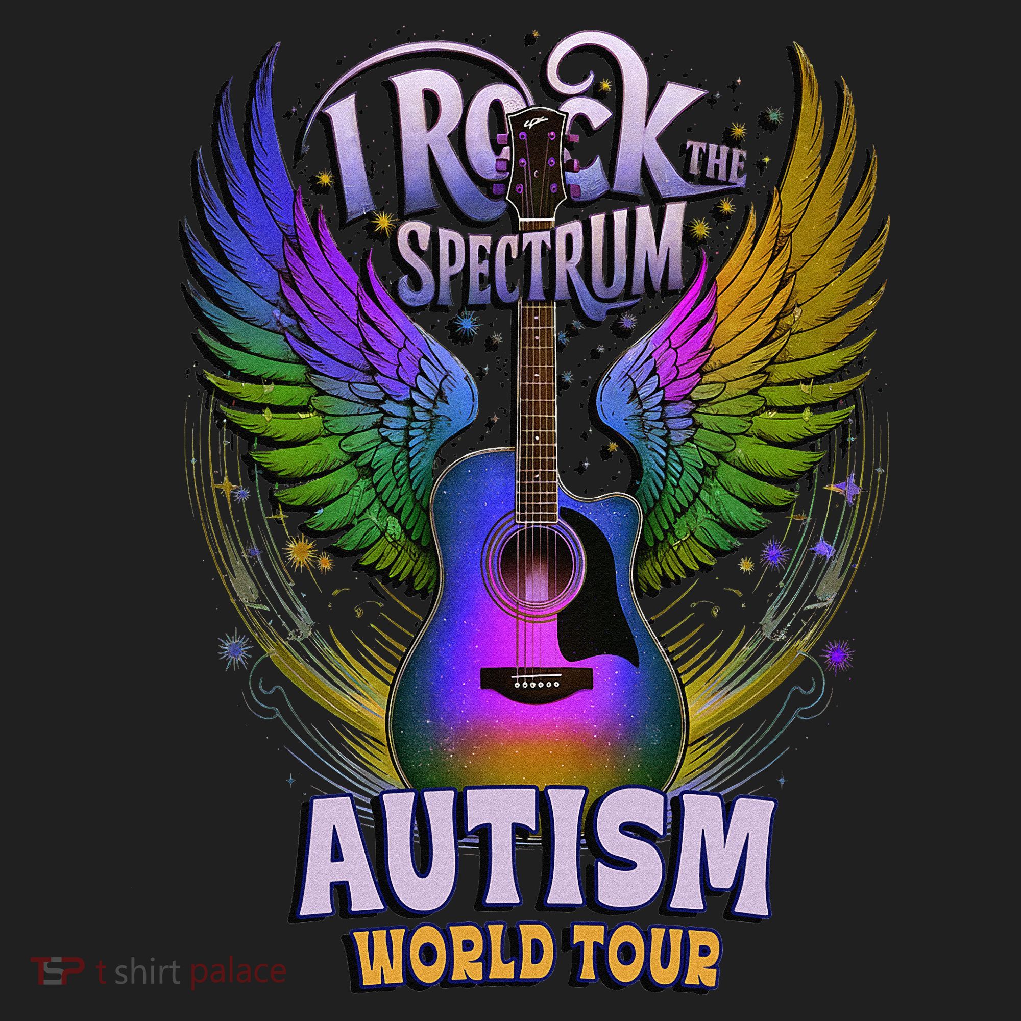 Rockstar I ROCK THE SPECTRUM Autism World Awareness Dad Golf Towel