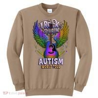 Rockstar I ROCK THE SPECTRUM Autism World Awareness Dad Sweatshirt thumb 0