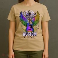 Rockstar I ROCK THE SPECTRUM Autism World Awareness Dad T-Shirt thumb 4