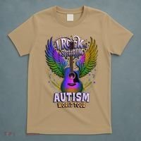 Rockstar I ROCK THE SPECTRUM Autism World Awareness Dad T-Shirt thumb 5