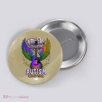 Rockstar I ROCK THE SPECTRUM Autism World Awareness Dad Button thumb 0