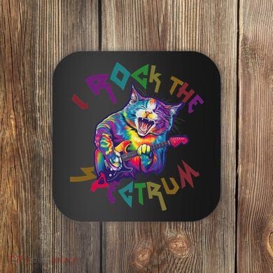 Rockin I ROCK THE SPECTRUM Autism Awareness Different Tune Coaster