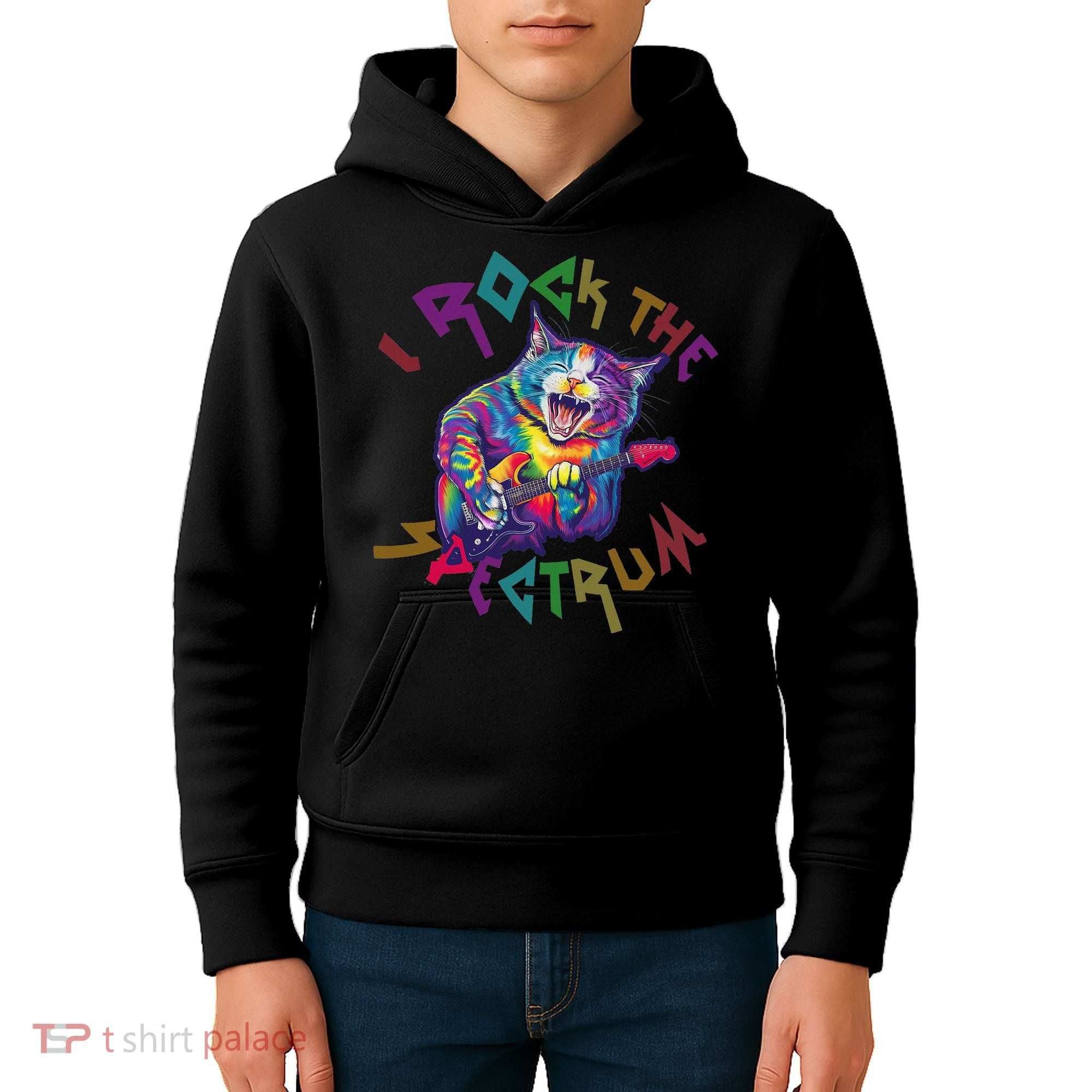 Rockin I ROCK THE SPECTRUM Autism Awareness Different Tune Kids Hoodie