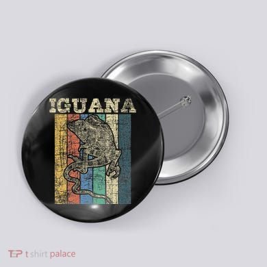 Retro Iguana Reptile Lover Herpetology Herpetologist Button