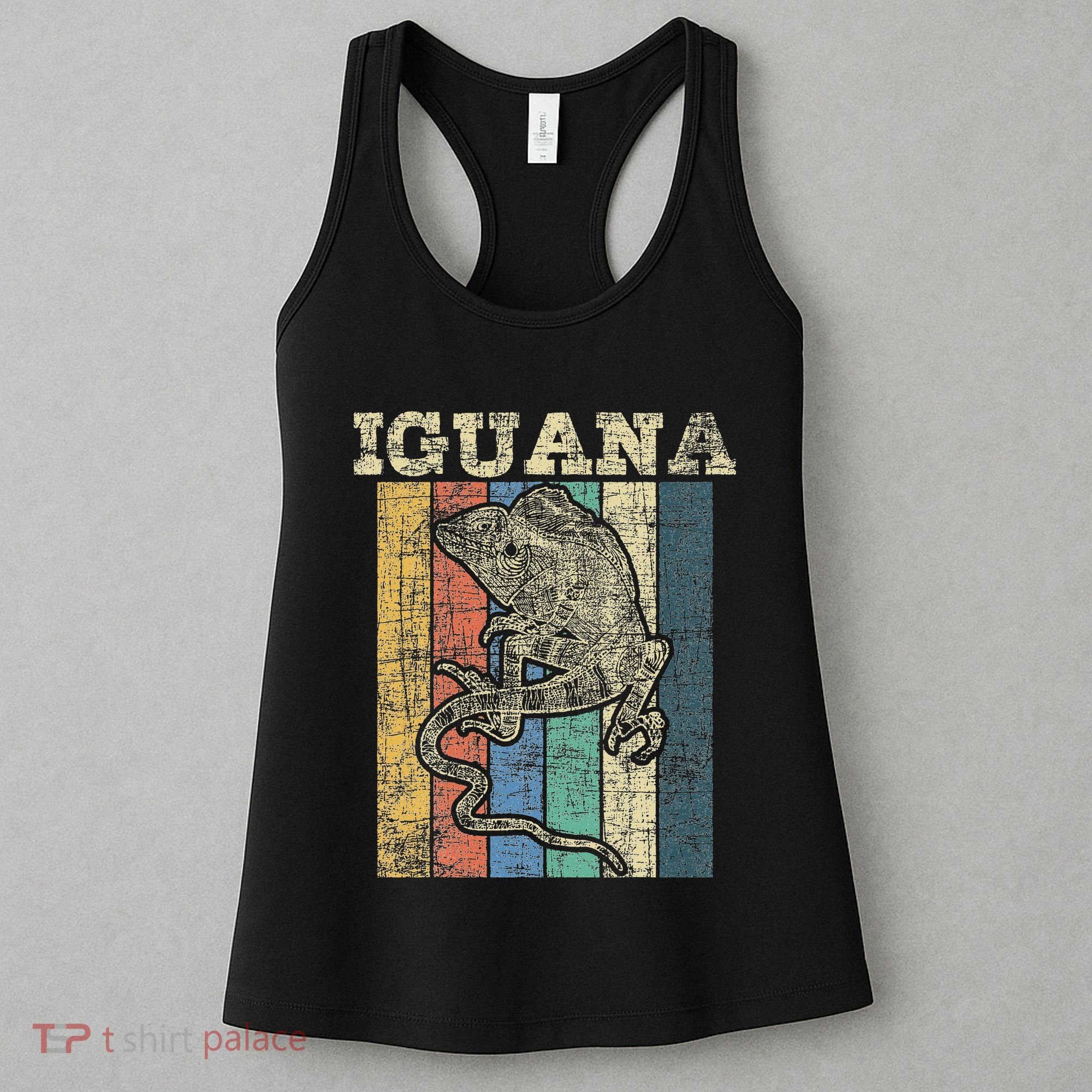 Retro Iguana Reptile Lover Herpetology Herpetologist Women's Tank Top