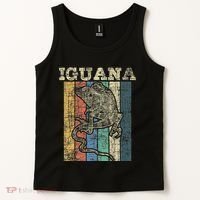 Retro Iguana Reptile Lover Herpetology Herpetologist Tank Top thumb 2