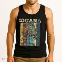 Retro Iguana Reptile Lover Herpetology Herpetologist Tank Top thumb 3