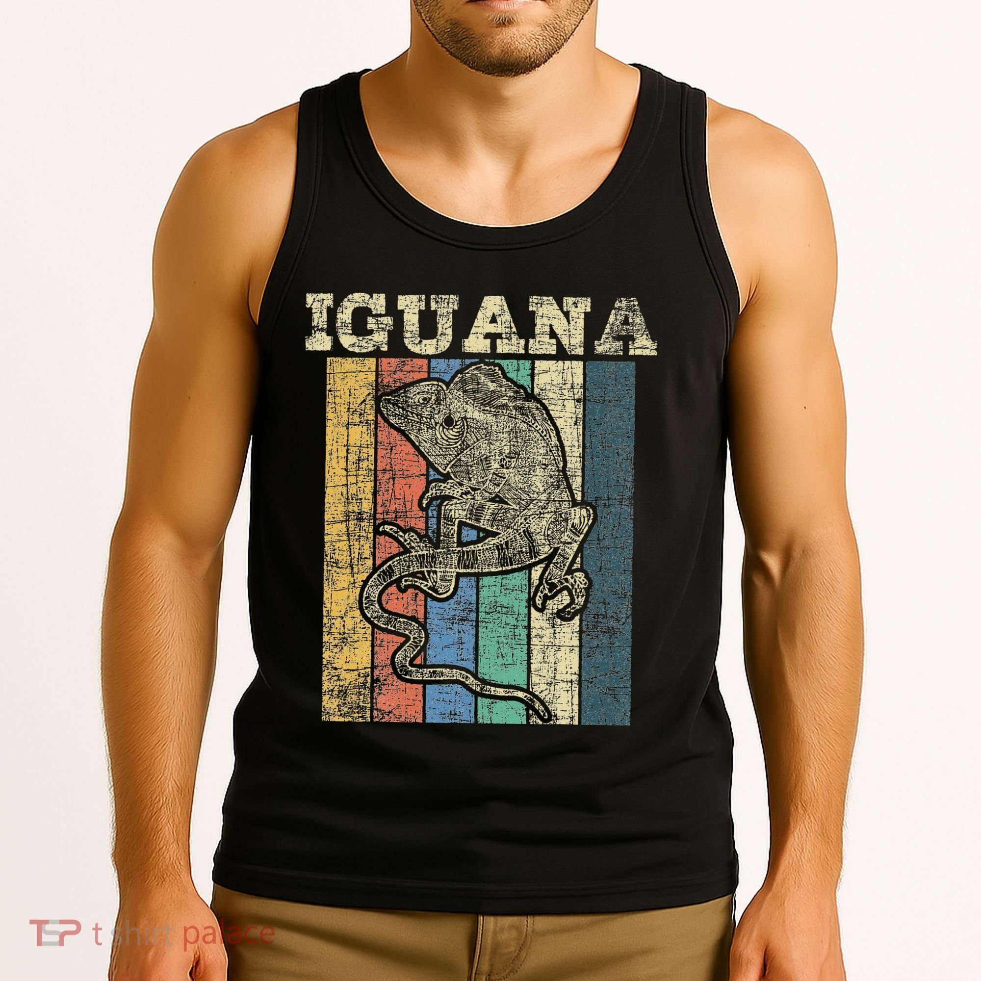 Retro Iguana Reptile Lover Herpetology Herpetologist Tank Top