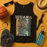 Retro Iguana Reptile Lover Herpetology Herpetologist Tank Top thumb 4