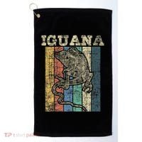 Retro Iguana Reptile Lover Herpetology Herpetologist Golf Towel thumb 0