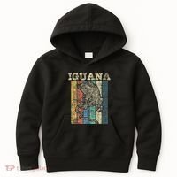 Retro Iguana Reptile Lover Herpetology Herpetologist Kids Hoodie thumb 0