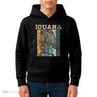 Retro Iguana Reptile Lover Herpetology Herpetologist Kids Hoodie thumb 4