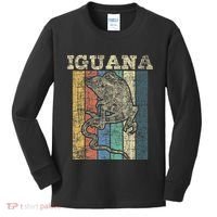 Retro Iguana Reptile Lover Herpetology Herpetologist Kids Long Sleeve Shirt thumb 0