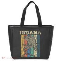 Retro Iguana Reptile Lover Herpetology Herpetologist Tote Bag thumb 0