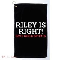 Riley Is Right | I Stand With Riley Gaines Golf Towel thumb 0