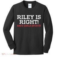 Riley Is Right | I Stand With Riley Gaines Kids Long Sleeve Shirt thumb 0
