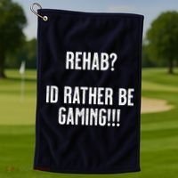 Rehab I'd Rather Be Gaming Golf Towel thumb 1