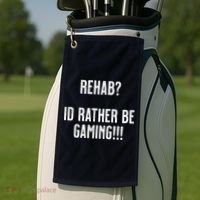 Rehab I'd Rather Be Gaming Golf Towel thumb 2