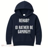 Rehab I'd Rather Be Gaming Kids Hoodie thumb 0