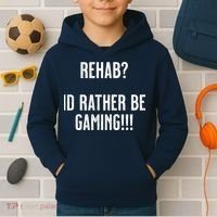 Rehab I'd Rather Be Gaming Kids Hoodie thumb 2