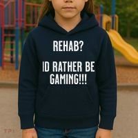 Rehab I'd Rather Be Gaming Kids Hoodie thumb 3