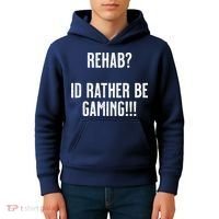 Rehab I'd Rather Be Gaming Kids Hoodie thumb 4