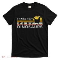 Retro I Raise Tiny Dinosaurs Chicken - Vintage Farmer T-Shirt thumb 0