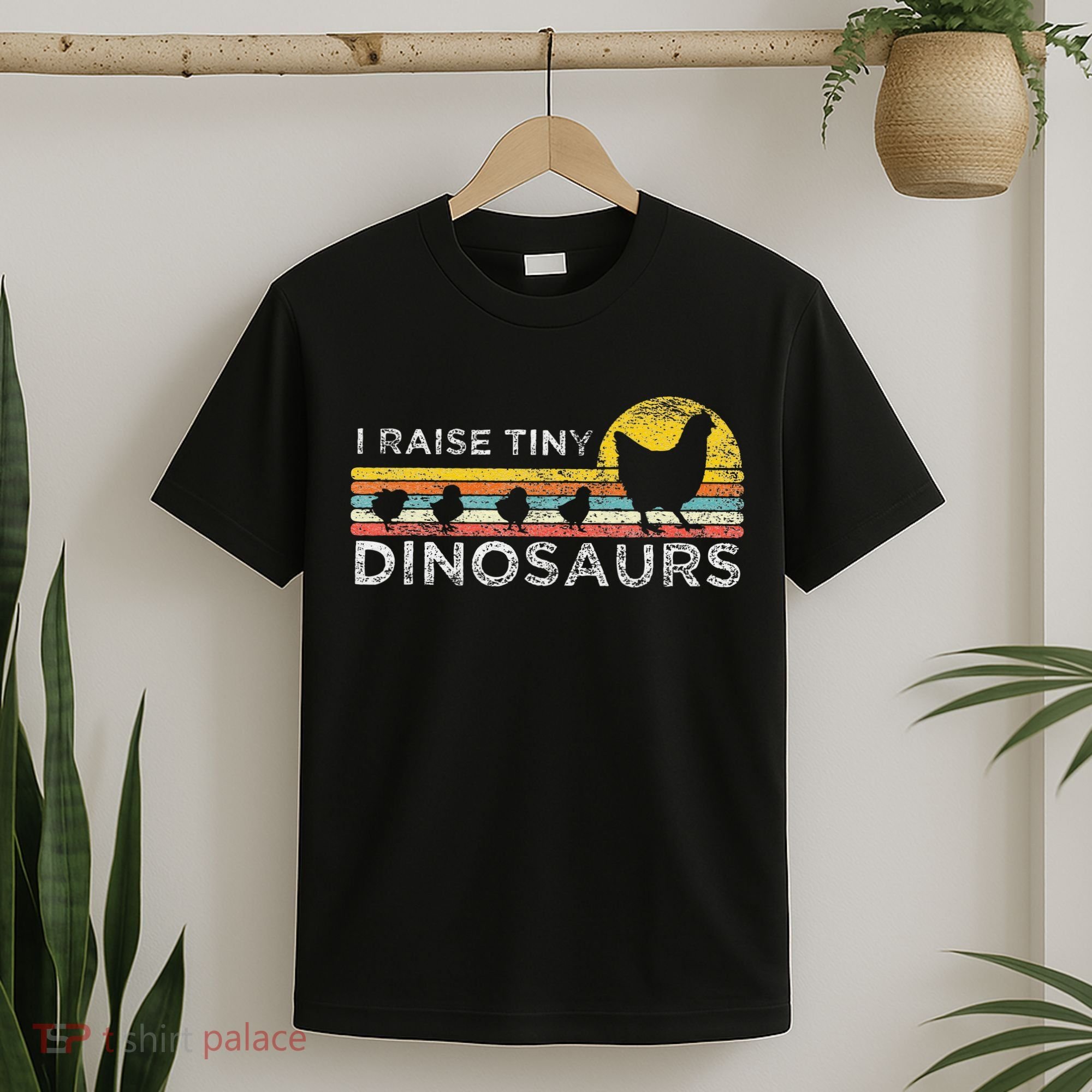Retro I Raise Tiny Dinosaurs Chicken - Vintage Farmer T-Shirt