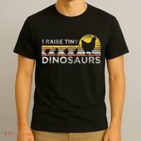 Retro I Raise Tiny Dinosaurs Chicken - Vintage Farmer T-Shirt thumb 3