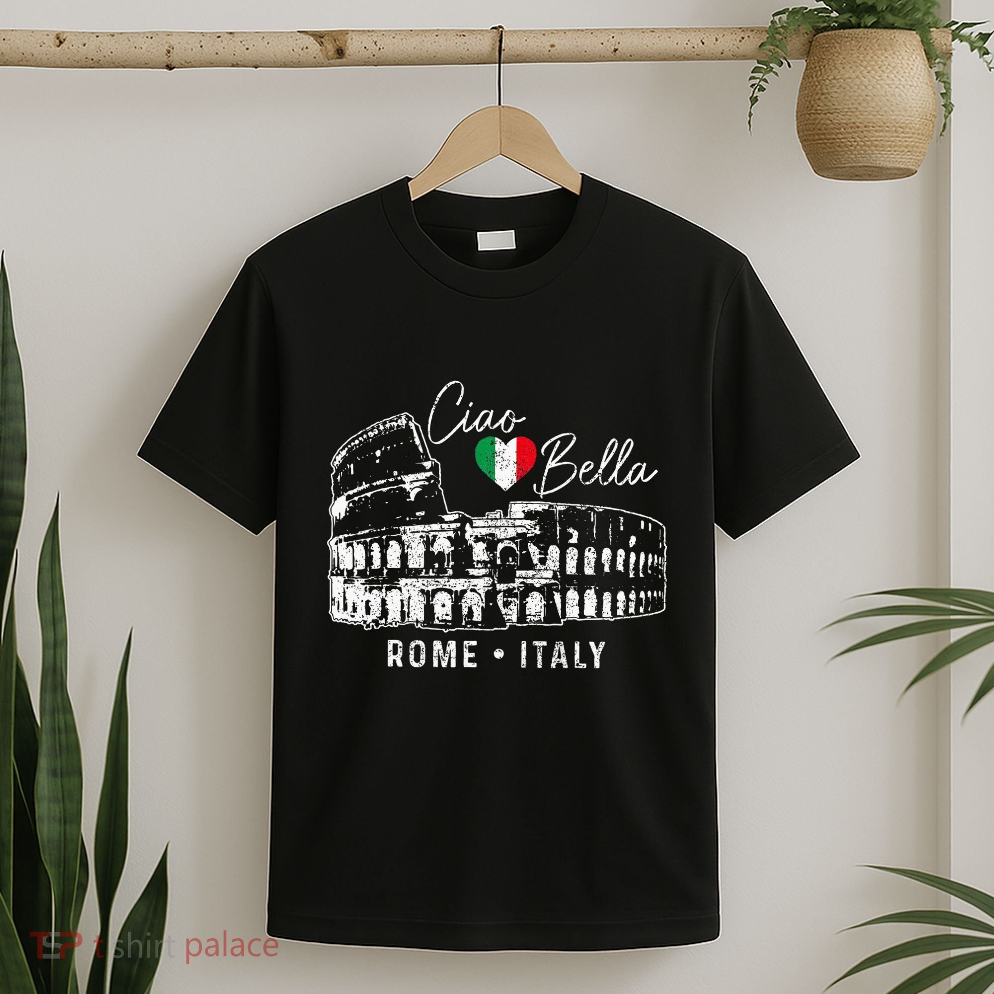 Rome Italy Roma Italia Colosseum Vintage Italian Flag T-Shirt
