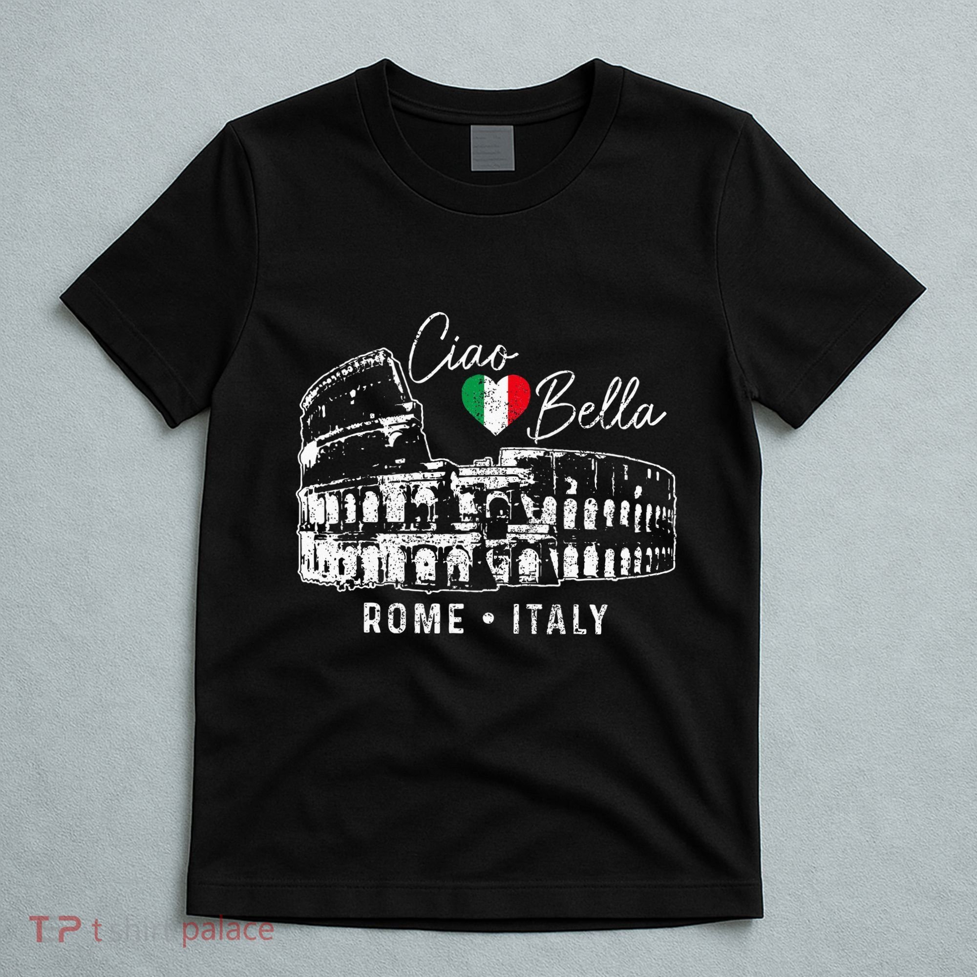 Rome Italy Roma Italia Colosseum Vintage Italian Flag T-Shirt