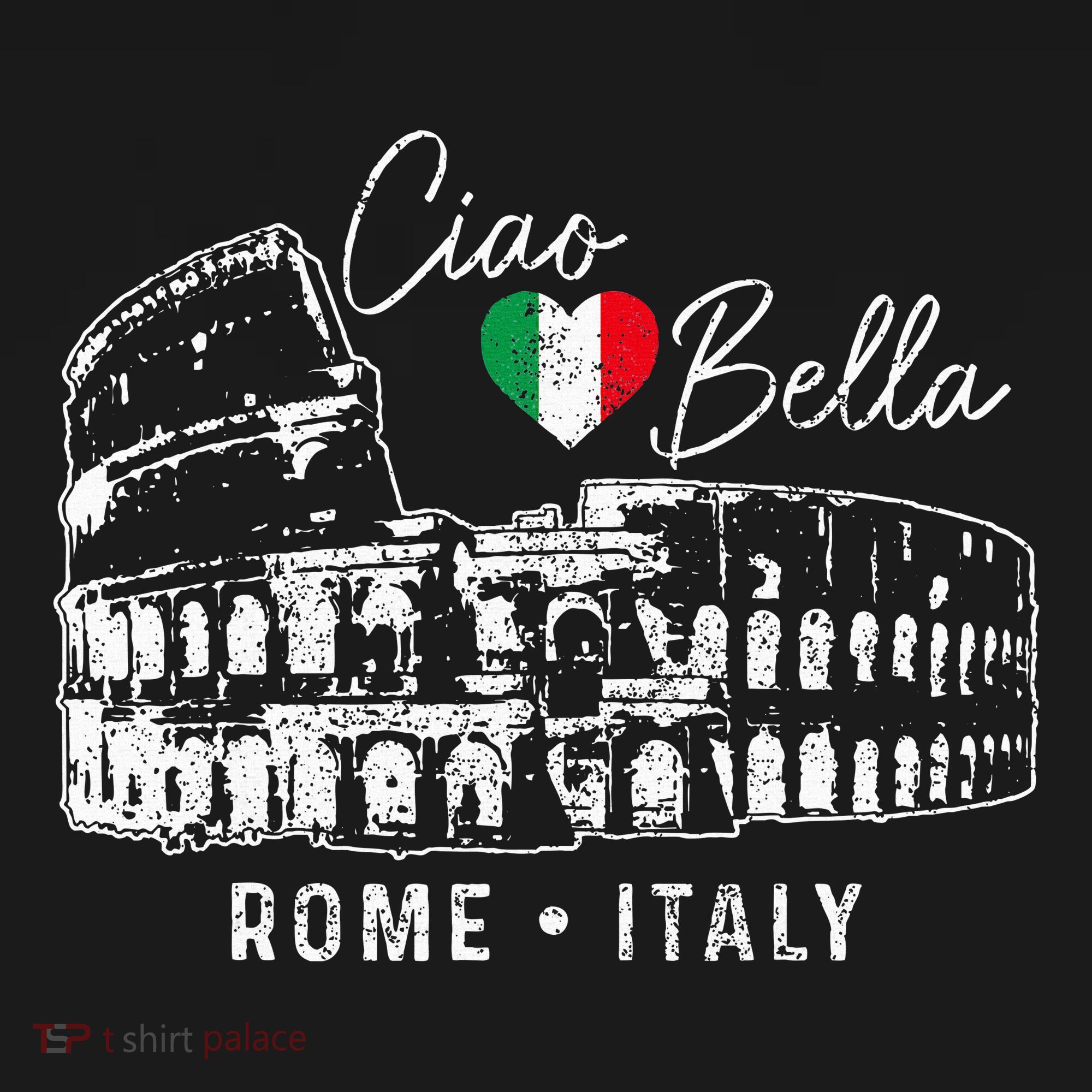 Rome Italy Roma Italia Colosseum Vintage Italian Flag T-Shirt