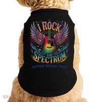 Rockstar I ROCK THE SPECTRUM Autism Awareness Support Doggie Tank thumb 0