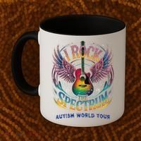 Rockstar I ROCK THE SPECTRUM Autism Awareness Support Coffee Mug thumb 2