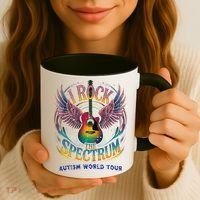 Rockstar I ROCK THE SPECTRUM Autism Awareness Support Coffee Mug thumb 3