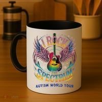 Rockstar I ROCK THE SPECTRUM Autism Awareness Support Coffee Mug thumb 4