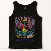 Rockstar I ROCK THE SPECTRUM Autism Awareness Support Tank Top thumb 2