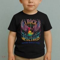 Rockstar I ROCK THE SPECTRUM Autism Awareness Support Toddler T-Shirt thumb 2