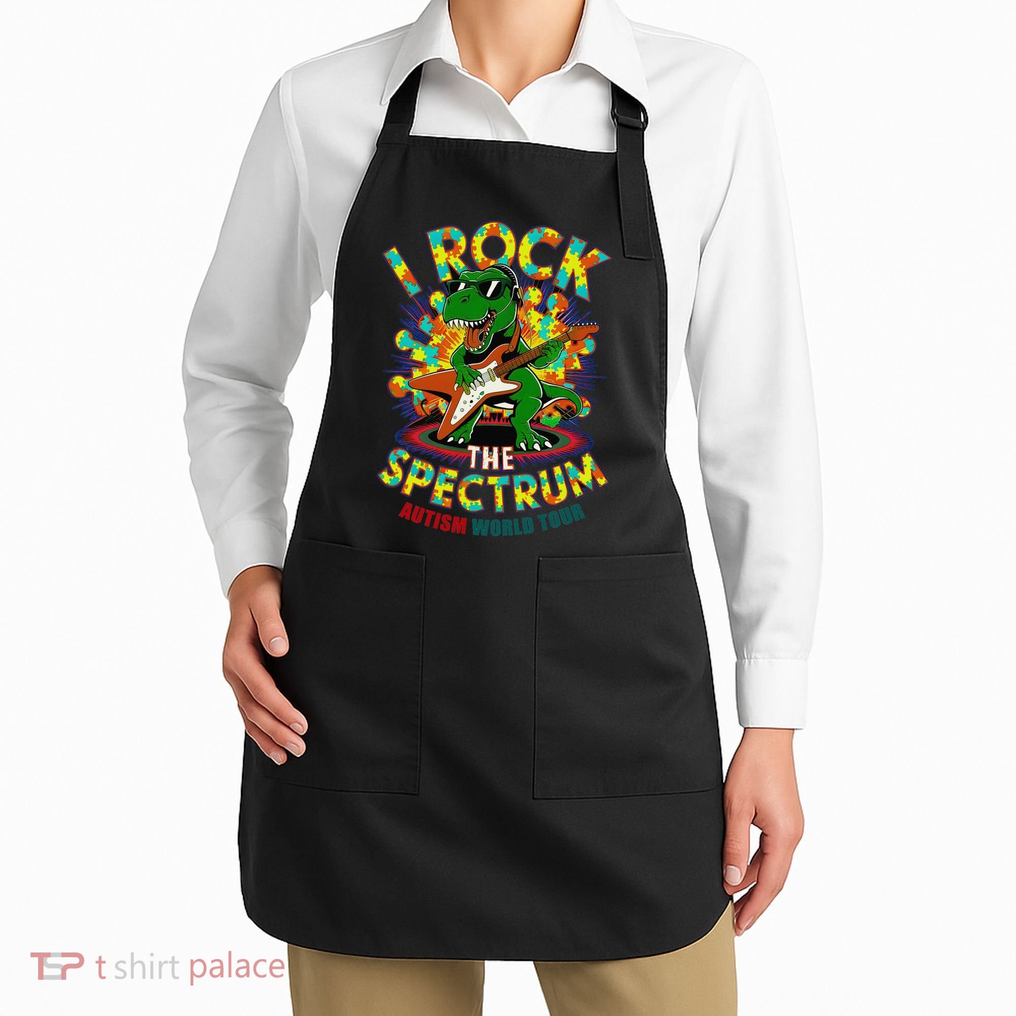Rockstar I ROCK THE SPECTRUM Autism Awareness Mom Dad Apron