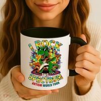 Rockstar I ROCK THE SPECTRUM Autism Awareness Mom Dad Coffee Mug thumb 3