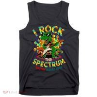 Rockstar I ROCK THE SPECTRUM Autism Awareness Mom Dad Tank Top thumb 0