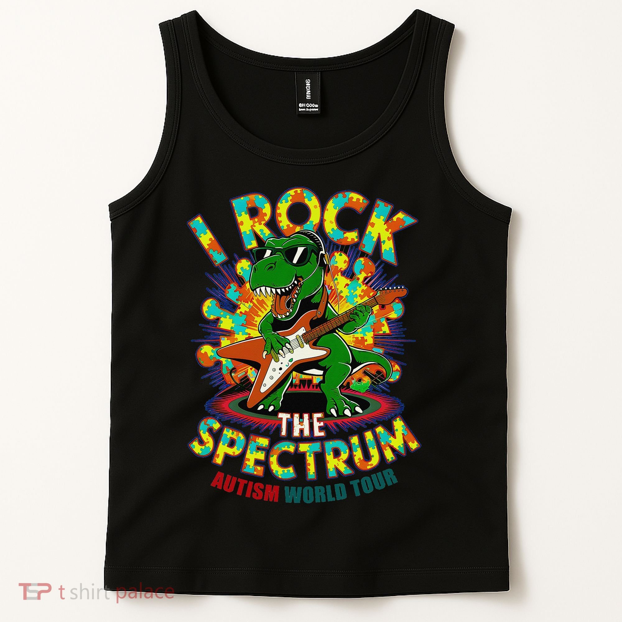 Rockstar I ROCK THE SPECTRUM Autism Awareness Mom Dad Tank Top