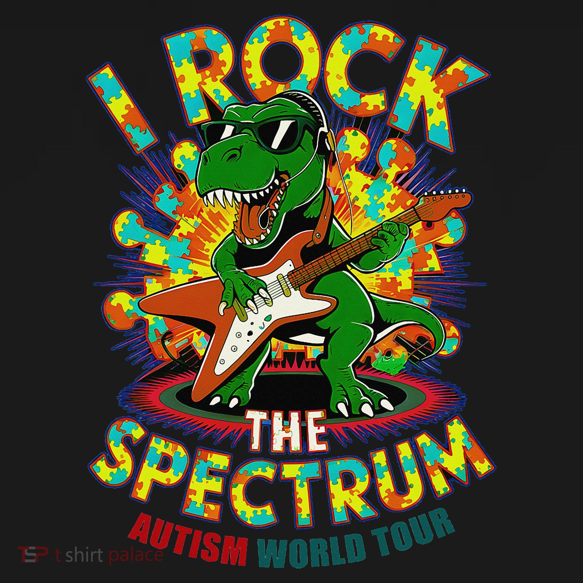 Rockstar I ROCK THE SPECTRUM Autism Awareness Mom Dad Tank Top