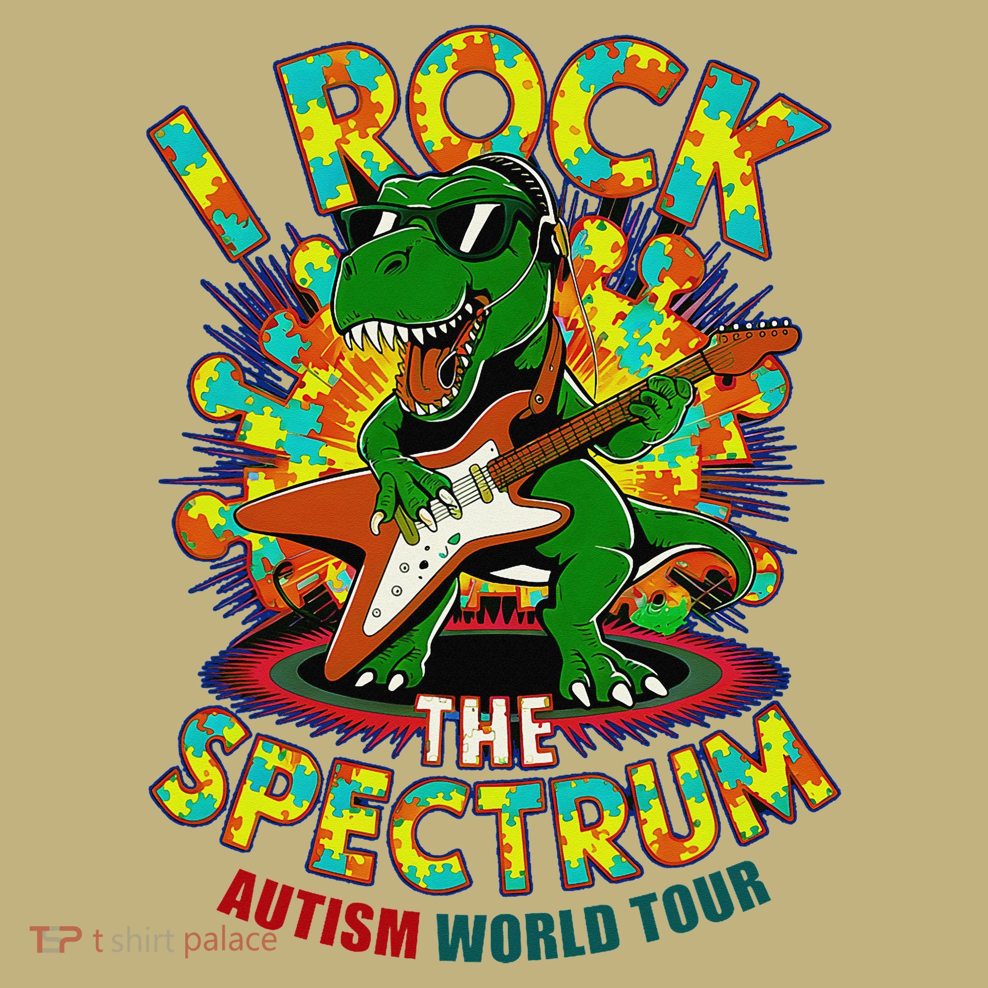 Rockstar I ROCK THE SPECTRUM Autism Awareness Mom Dad Long Sleeve Shirt
