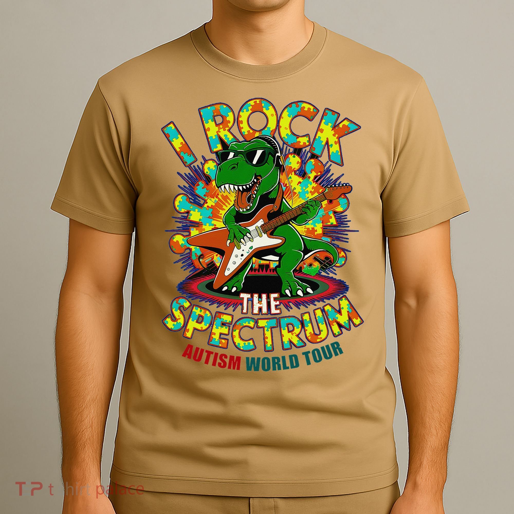 Rockstar I ROCK THE SPECTRUM Autism Awareness Mom Dad T-Shirt