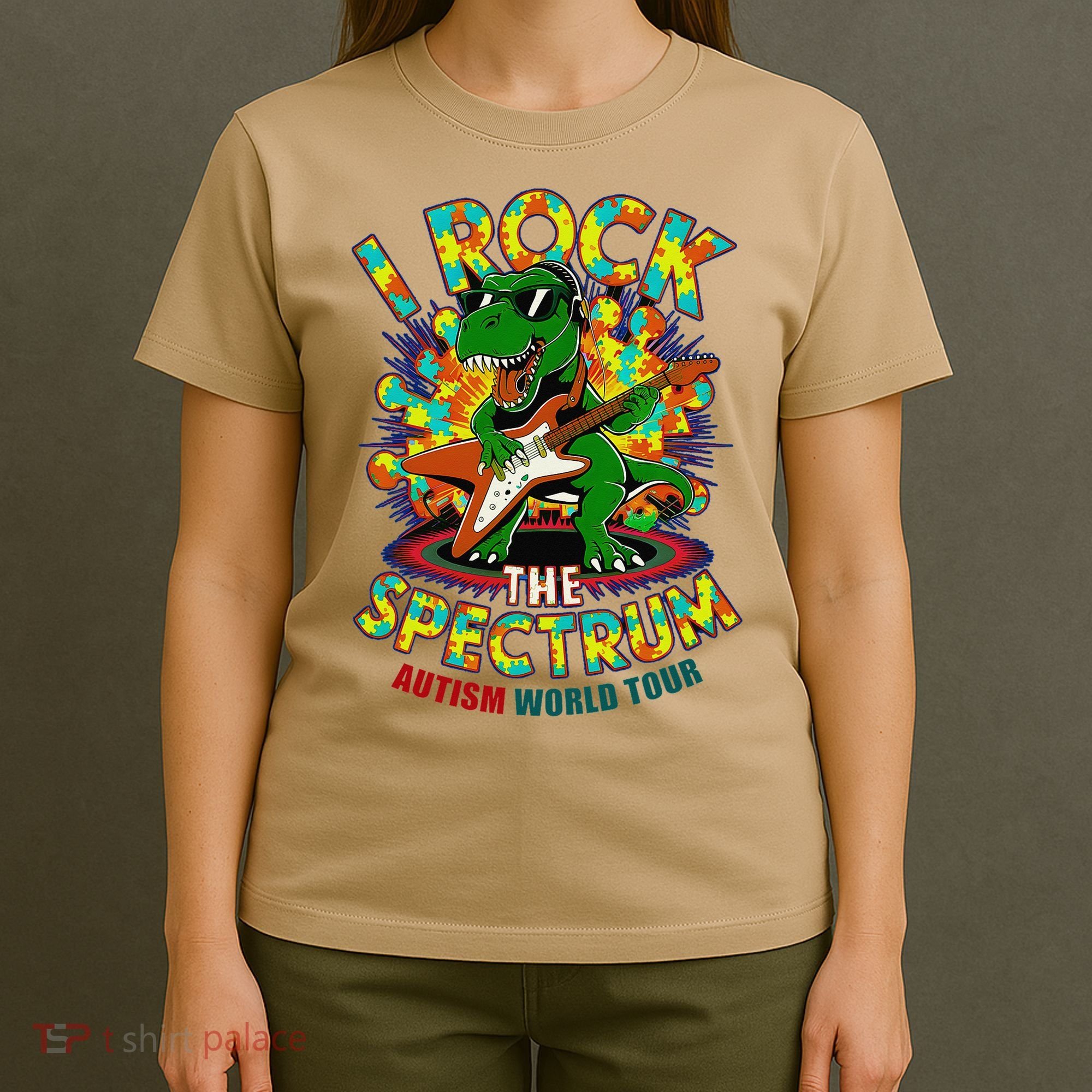 Rockstar I ROCK THE SPECTRUM Autism Awareness Mom Dad T-Shirt